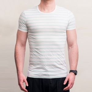 Saba Mint Green Striped Crew Neck Tee Size S